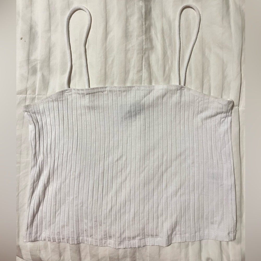 1. State White Ribbed Camisole Size Small